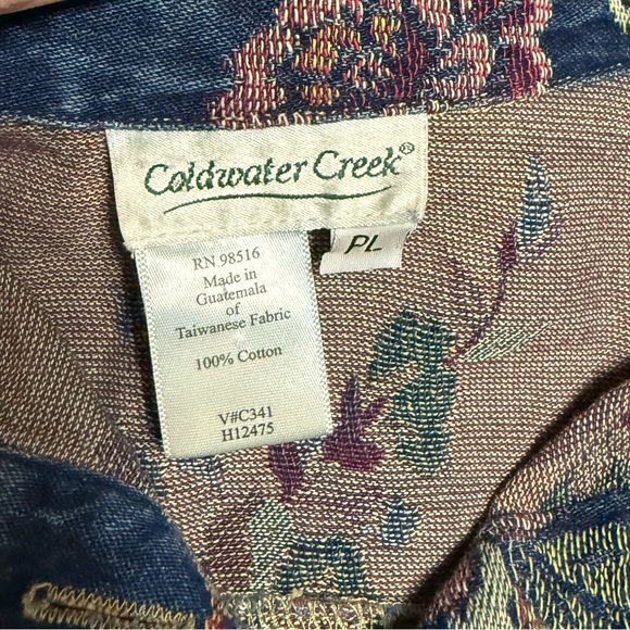 Coldwater Creek Floral Tapestry Denim Jacket – Petite Large - Picture 5 of 6